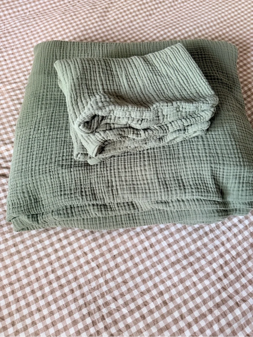 Quince Organic Cotton Gauze Duvet Cover Set - Olive